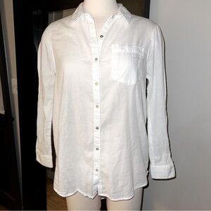 Velvet Heart Women’s 100% Cotton White Button Down, Size Small